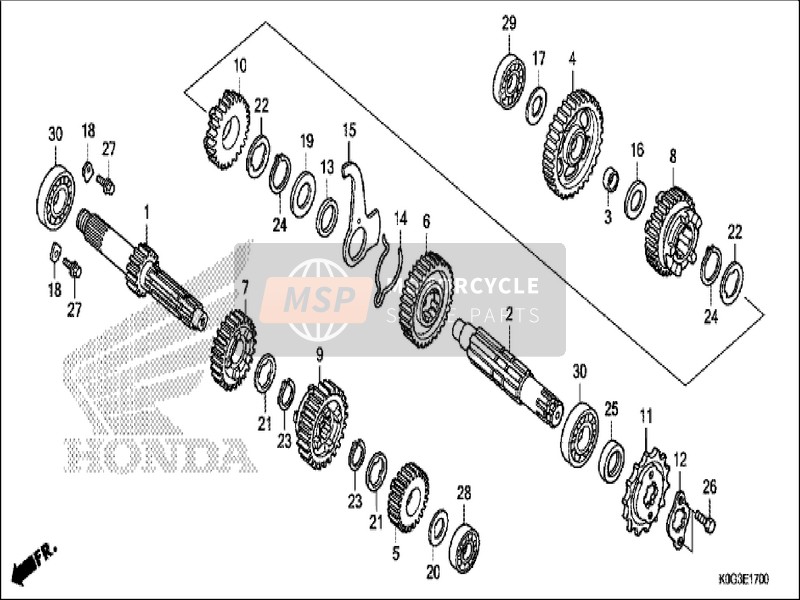 Honda C125 2019 Getriebe für ein 2019 Honda C125